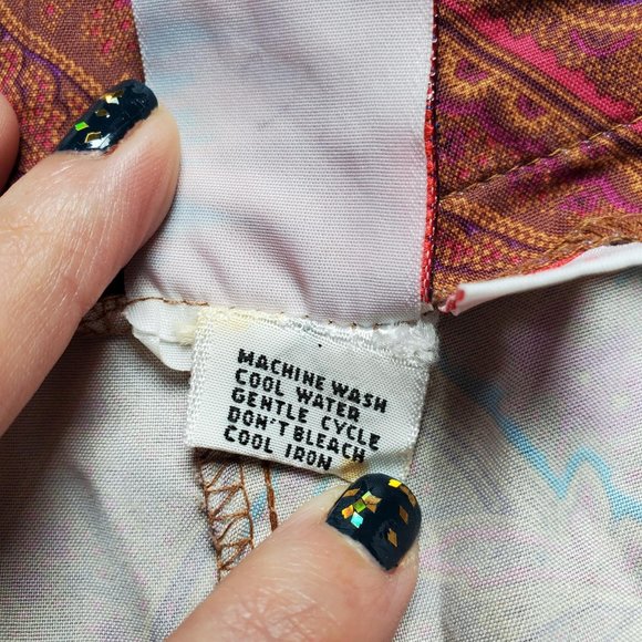 Vintage USA Made Boho Paisley Floral Pleated Bermuda Shorts - Picture 10 of 14